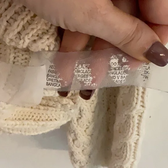 Zara Knit Cable Knit Long Sleeve Sweater, Size S, Cream - Picture 5 of 5